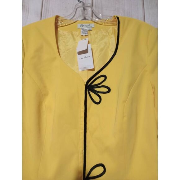 Spiegel Blazer Ladies 14 Yellow Black Light Weight Spring Clueless - Picture 3 of 7